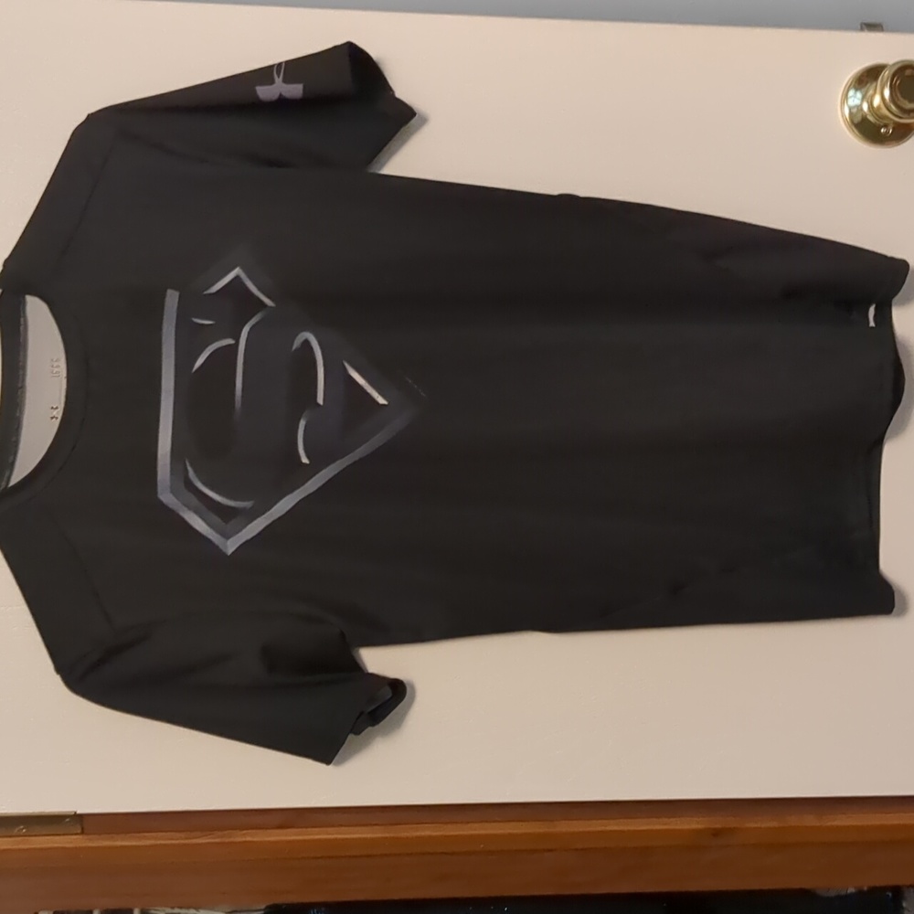 Under Armor Heart Gear compression t-shirt Superman black. Like new never worn.